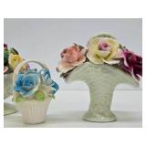 Very Nice Looking Group of Vintage Capodimonte / Porcelain / Ceramic Flower Cups & Bouquets