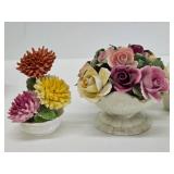 Very Nice Looking Group of Vintage Capodimonte / Porcelain / Ceramic Flower Cups & Bouquets