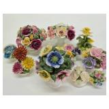 Very Nice Looking Group of Vintage Capodimonte / Porcelain / Ceramic Flower Cups & Bouquets