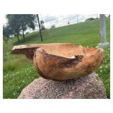 HUGE Carved Natural Burlwood Bowl