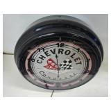 Working Neon CHEVROLET CORVETTE Round Advertising Clock