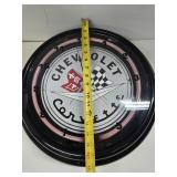 Working Neon CHEVROLET CORVETTE Round Advertising Clock