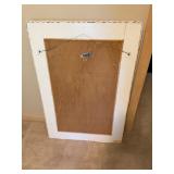 White Night Stand Cabinet with Mirror & Lamp White Night Stand Cabinet with Mirror & Lamp