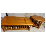 Oak Coffee Table & Hexagon End Table Oak Coffee Table & Hexagon End Table