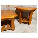 Oak Coffee Table & Hexagon End Table Oak Coffee Table & Hexagon End Table