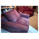 Suede Very Comfortable Purple Tint Sofa and Chair Suede Very Comfortable Purple Tint Sofa and Chair