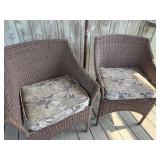 Two Brown Outdoor Patio Chairs Two Brown Outdoor Patio Chairs