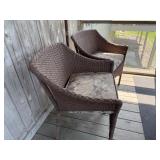 Two Brown Outdoor Patio Chairs Two Brown Outdoor Patio Chairs