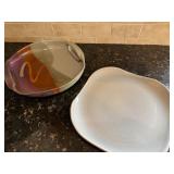 Beautiful Pottery Platters, One from Russell Wright Renville Beautiful Pottery Platters, One from Russell Wright Renville