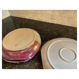 Beautiful Pottery Platters, One from Russell Wright Renville Beautiful Pottery Platters, One from Russell Wright Renville
