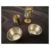 Old Hall Shot Glasses From England & Abalone Mother of Pearl Glasses from Mexico Old Hall Shot Glasses From England & Abalone Mother of Pearl Glasses from Mexico