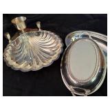 Silver Plated Shell Serving Piece from FB Rogers Silver Co & Covered Server Silver Plated Shell Serving Piece from FB Rogers Silver Co & Covered Server