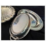 Silver Plated Shell Serving Piece from FB Rogers Silver Co & Covered Server Silver Plated Shell Serving Piece from FB Rogers Silver Co & Covered Server