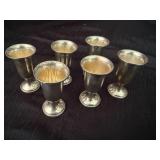 Set of Six Fisher Sterling Weighted Goblets Set of Six Fisher Sterling Weighted Goblets