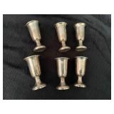 Set of Six Fisher Sterling Weighted Goblets Set of Six Fisher Sterling Weighted Goblets
