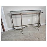 Elegant Provincial Detailed Glass Consol Elegant Provincial Detailed Glass Consol