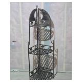 Elegant Pressed Metal French Provincial Etagere Corner Shelf Elegant Pressed Metal French Provincial Etagere Corner Shelf