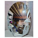 Darling Stained Glass Floral Inlay Accent Mirror Darling Stained Glass Floral Inlay Accent Mirror