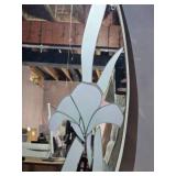 Darling Stained Glass Floral Inlay Accent Mirror Darling Stained Glass Floral Inlay Accent Mirror
