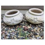 Concrete Vessel Planter Pair Concrete Vessel Planter Pair
