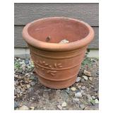 Terra Cotta Planter with Floral Accent Terra Cotta Planter with Floral Accent