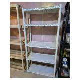 Collapsable Plastic Storage Shelving Pair - White Collapsable Plastic Storage Shelving Pair - White