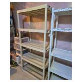 Collapsable Plastic Storage Shelving Pair - White Collapsable Plastic Storage Shelving Pair - White