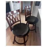 Stylish Rich Wood Finish Swivel Counter Chairs Stylish Rich Wood Finish Swivel Counter Chairs