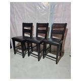 Mahagany Finish Contemporary Counter Stools Three Count Mahagany Finish Contemporary Counter Stools Three Count