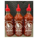 ID 4 - 3 Bottles of Flying Goose Brand Sriracha Hot Chilli Sauce (24.6 fl oz each) ID 4 - 3 Bottles of Flying Goose Brand Sriracha Hot Chilli Sauce (24.6 fl oz each)
