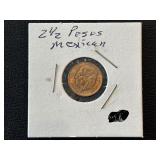 1945 Mexico Gold 2 1/2 Peso Coin 180,000 Minted 1945 Mexico Gold 2 1/2 Peso Coin 180,000 Minted