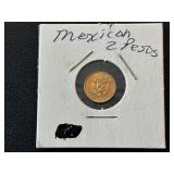 1945 Mexico Gold 2 Peso Coin 1945 Mexico Gold 2 Peso Coin