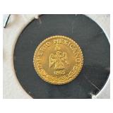 1865 Mexico 1 Peso Gold Coin 1865 Mexico 1 Peso Gold Coin