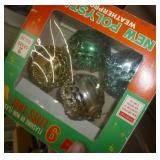 Box of misc vintage/antique items including buttons, marble pill crushing bowl (I also found the handle to smoosh them)