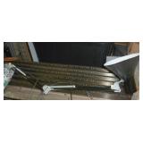 Box of misc tools, level and lamp