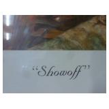 Vintage Currier and Ives colored print FROZEN UP and Sealed print Showoff grouse by Pettis