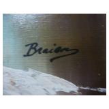 Nature oil on canvas, ocean oil on canvas and a foil world