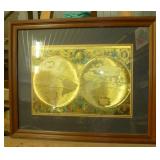 Nature oil on canvas, ocean oil on canvas and a foil world