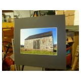 8 pieces - 1 old bldg photo, 2 boats, 2 grass framed, 3 onion on canvas