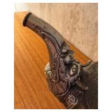 Vintage Tibetan Tea Kettle with Dragon Motif Handle and Spout