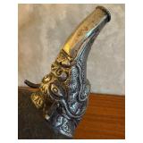 Vintage Tibetan Tea Kettle with Dragon Motif Handle and Spout