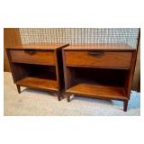 Pair of Dillingham Mid-Century Modern Walnut Nightstands