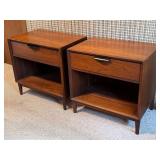 Pair of Dillingham Mid-Century Modern Walnut Nightstands