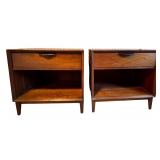 Pair of Dillingham Mid-Century Modern Walnut Nightstands