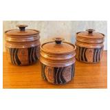 Hagland Artisan Crafted 3-Piece Stoneware Canister Set with Lids