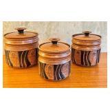 Hagland Artisan Crafted 3-Piece Stoneware Canister Set with Lids