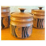 Hagland Artisan Crafted 3-Piece Stoneware Canister Set with Lids