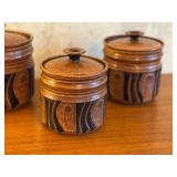 Hagland Artisan Crafted 3-Piece Stoneware Canister Set with Lids