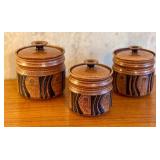 Hagland Artisan Crafted 3-Piece Stoneware Canister Set with Lids