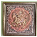 Framed Relief Embroidery from Indonesia Ethnic